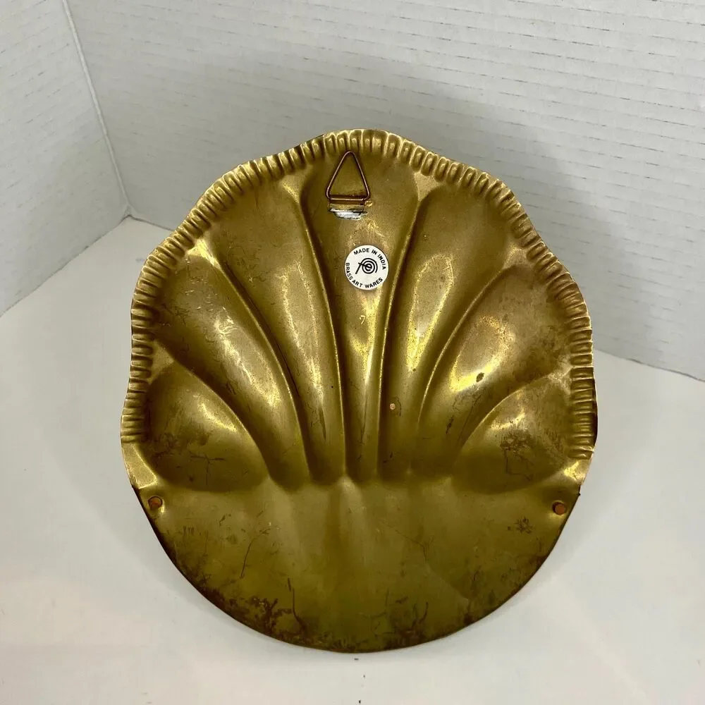 Vintage Brass Shell Sconce Candleholder